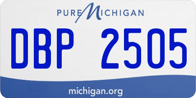 MI license plate DBP2505