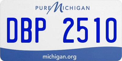 MI license plate DBP2510
