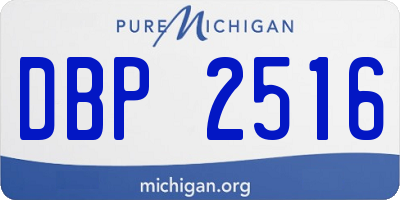 MI license plate DBP2516