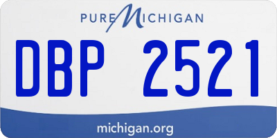 MI license plate DBP2521