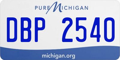 MI license plate DBP2540