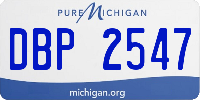 MI license plate DBP2547