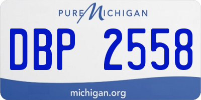 MI license plate DBP2558