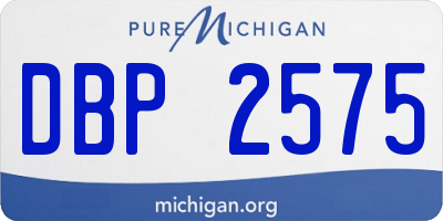 MI license plate DBP2575