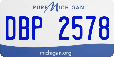MI license plate DBP2578