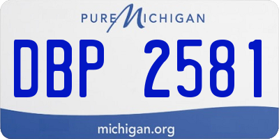 MI license plate DBP2581