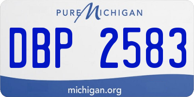 MI license plate DBP2583
