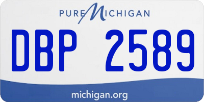 MI license plate DBP2589
