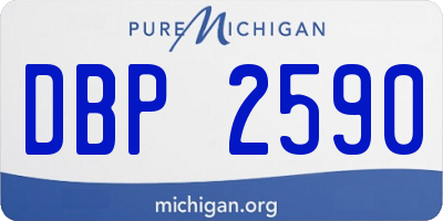 MI license plate DBP2590
