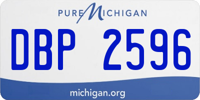 MI license plate DBP2596