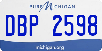 MI license plate DBP2598
