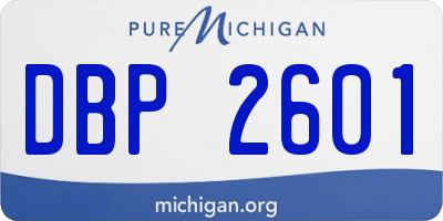 MI license plate DBP2601