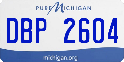 MI license plate DBP2604