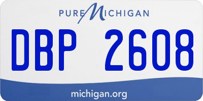 MI license plate DBP2608