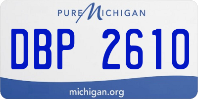MI license plate DBP2610