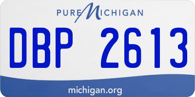 MI license plate DBP2613