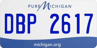 MI license plate DBP2617