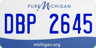 MI license plate DBP2645