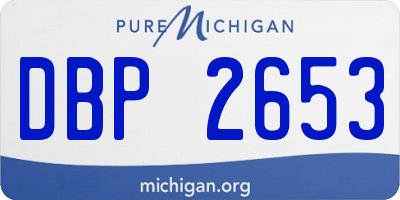 MI license plate DBP2653