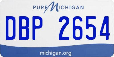 MI license plate DBP2654
