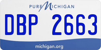 MI license plate DBP2663