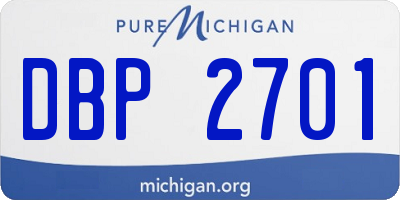 MI license plate DBP2701