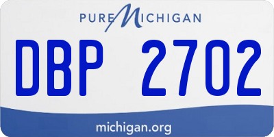 MI license plate DBP2702