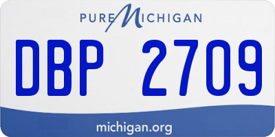 MI license plate DBP2709