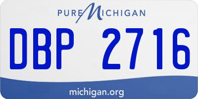 MI license plate DBP2716