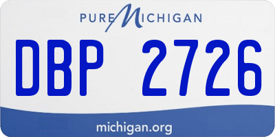 MI license plate DBP2726