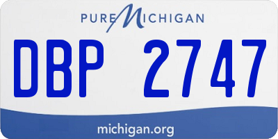 MI license plate DBP2747