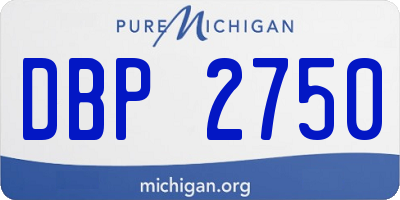 MI license plate DBP2750