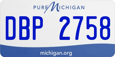 MI license plate DBP2758