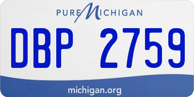 MI license plate DBP2759