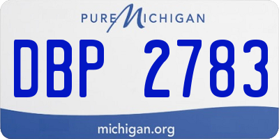 MI license plate DBP2783