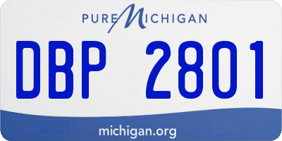 MI license plate DBP2801