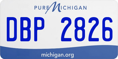 MI license plate DBP2826