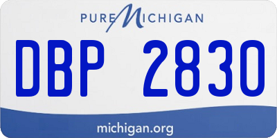 MI license plate DBP2830
