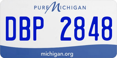 MI license plate DBP2848