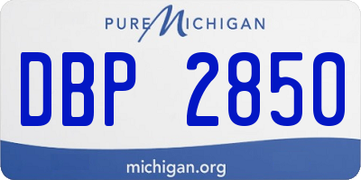 MI license plate DBP2850