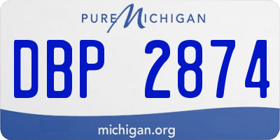 MI license plate DBP2874