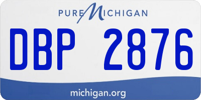 MI license plate DBP2876