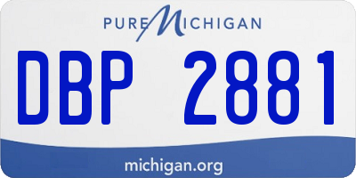 MI license plate DBP2881