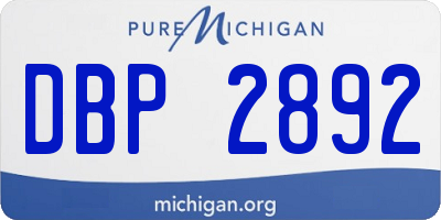 MI license plate DBP2892
