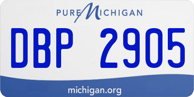 MI license plate DBP2905