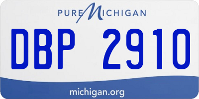 MI license plate DBP2910