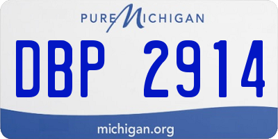 MI license plate DBP2914