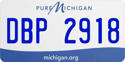 MI license plate DBP2918