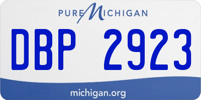MI license plate DBP2923