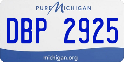 MI license plate DBP2925